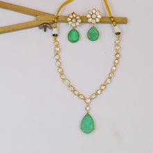 Manish Malhotra Inspired Round Neck Moissanited Kundan Necklace Set 18717-28