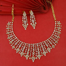 Round Neck Zircon/AD Necklace Set 19354-69
