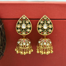 Antique Gold Finish Moissanite Jhumki 20598-87