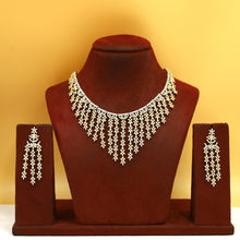 Round Neck Zircon/AD Necklace Set 19376-69