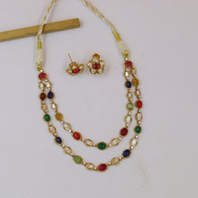 Sabyasachi Inspired Layered Round Neck Kundan Necklace Set 18839-28