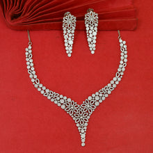 Round Neck Zircon/AD Necklace Set 19375-69