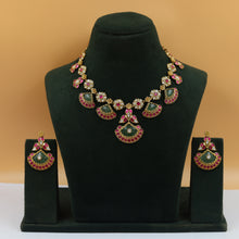 Sabyasachi Inspired Round Neck Kundan Necklace Set 18714-87
