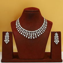 Round Neck Zircon/AD Necklace Set 19357-69