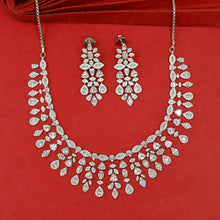 Round Neck Zircon/AD Necklace Set 19357-69