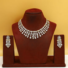 Round Neck Zircon/AD Necklace Set 19357-69