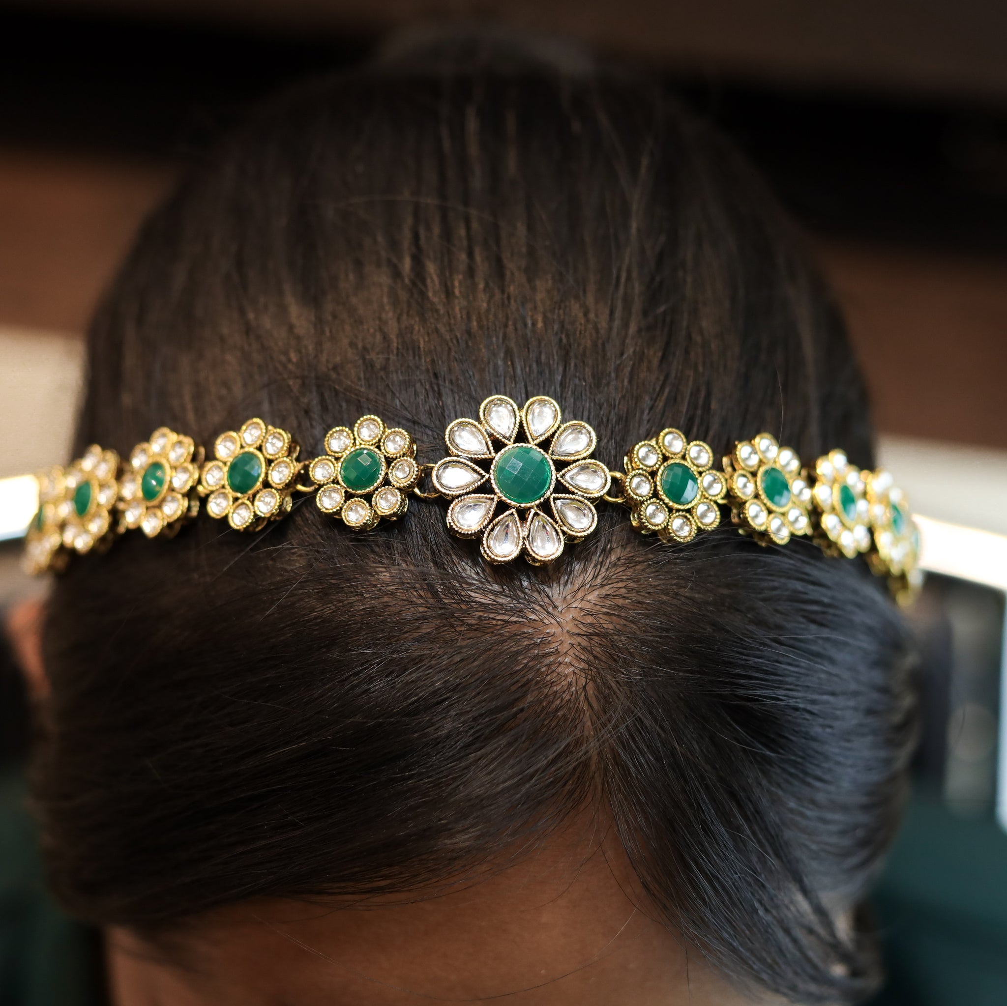Gold Plated Kundan Sheeshfool 8468-28
