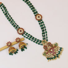 Long Neck Kundan Necklace Set 18975-21