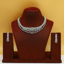 Round Neck Zircon/AD Necklace Set 19370-69