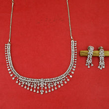 Round Neck Zircon/AD Necklace Set 19370-69