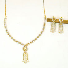 Round Neck Zircon/AD Necklace Set 19350-69