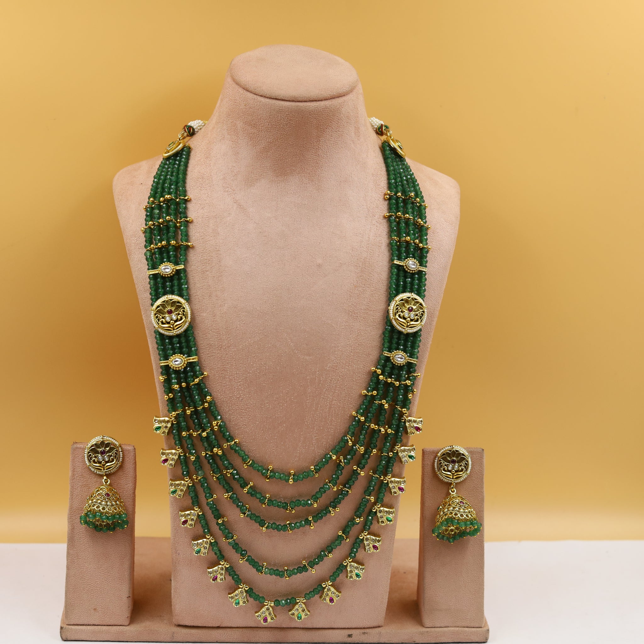 Long Neck Antique Necklace Set 18977-21