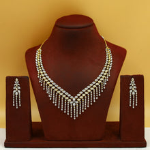 Round Neck Zircon/AD Necklace Set 19536-08