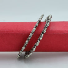 Silver Oxidized Bangles/Kada 7597-82