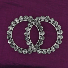 Silver Oxidized Bangles/Kada 7597-82