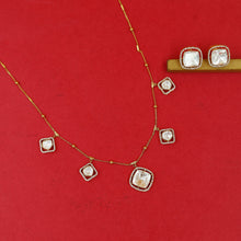 Moissanite Round Neck Kundan Necklace Set 17615-87