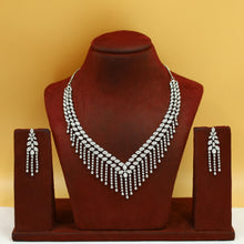 Round Neck Zircon/AD Necklace Set 19536-08