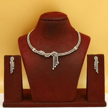 Round Neck Zircon/AD Necklace Set 19525-08