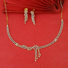 Round Neck Zircon/AD Necklace Set 19525-08
