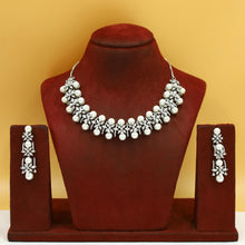 Round Neck Zircon/AD Necklace Set 19348-69