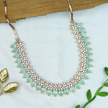 Mint Green Zircon/AD Necklace Set 16612-3759