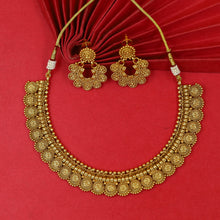Round Neck Gold Look Necklace Set 17848-33