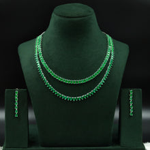 Round Neck Zircon/AD Necklace Set 12557-28