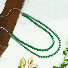 Round Neck Zircon/AD Necklace Set 12557-28