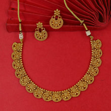 Round Neck Gold Look Necklace Set 17842-33