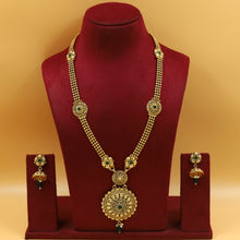 Long Neck Gold Look Necklace Set 16662-33
