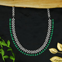 Round Neck Zircon/AD Necklace Set 12549-28