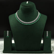 Round Neck Zircon/AD Necklace Set 12549-28