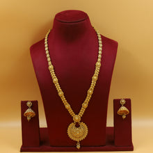 Long Neck Gold Look Necklace Set 17840-33