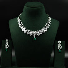 Silver Plated Zircon/AD Round Necklace Set 4967-9032