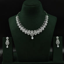 Silver Plated Zircon/AD Round Necklace Set 4967-9032