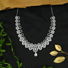 Silver Plated Zircon/AD Round Necklace Set 4967-9032