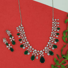 Round Neck Zircon/AD Necklace Set 16230-69