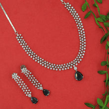 Round Neck Zircon/AD Necklace Set 16214-69