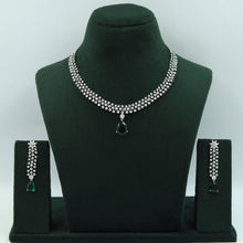 Round Neck Zircon/AD Necklace Set 16214-69