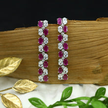 Round Neck Zircon/AD Necklace Set 12537-28