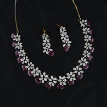 Round Neck Zircon/AD Necklace Set 11629-08