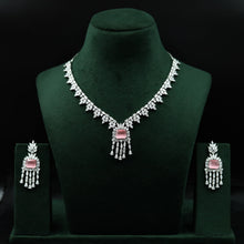 Round Neck Zircon/AD Necklace Set 12531-28