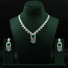 Round Neck Zircon/AD Necklace Set 12531-28