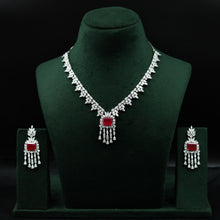 Round Neck Zircon/AD Necklace Set 12531-28
