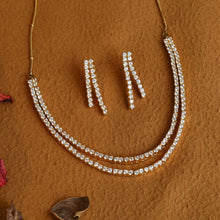 Round Neck Zircon/AD Necklace Set 8274-100