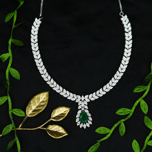 Round Neck Zircon/AD Necklace Set 10806-69