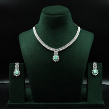 Round Neck Zircon/AD Necklace Set 10806-69