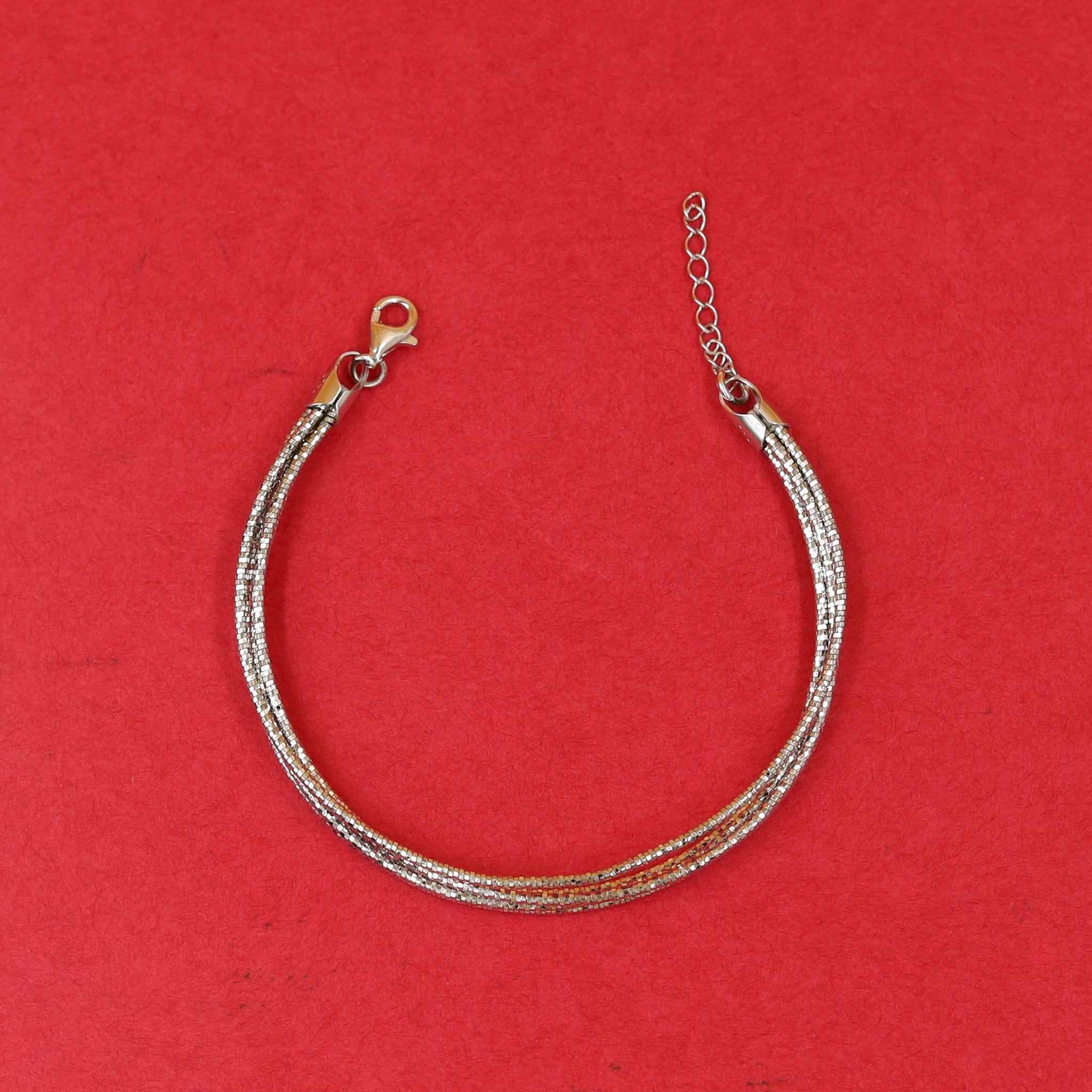 5 Line Pure 925 Hallmarked Silver Bracelet 17902-22