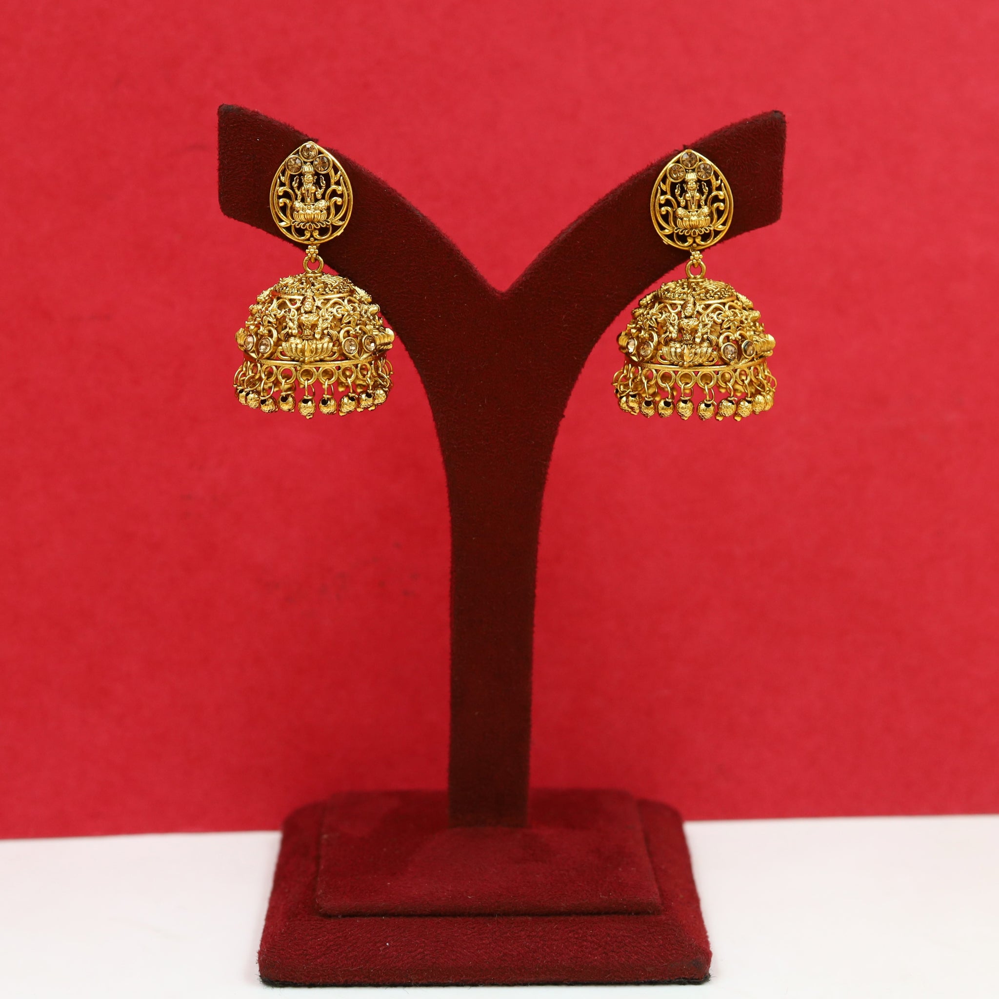 Antique Gold Plated Temple Jhumki 17791-33