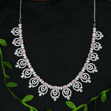 Round Neck Zircon/AD Necklace Set 12770-68